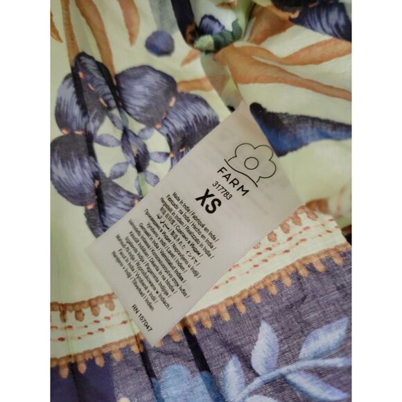 Farm Rio Ocean Tapestry Green Sleeveless Blouse XS - Picture 7 of 12